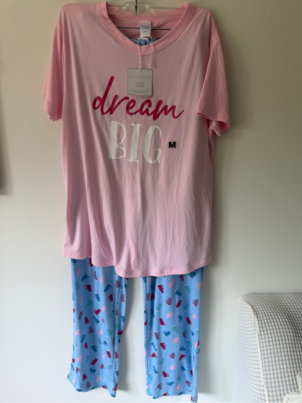 Mia & tess Pink "Dream Big" Women's Pajama Set
